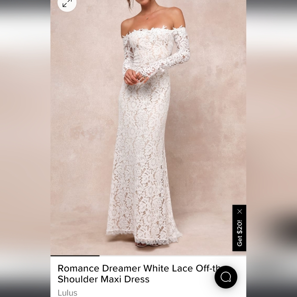 Lulus Romance Dreamer White Lace Off-thShoulder Maxi Dress